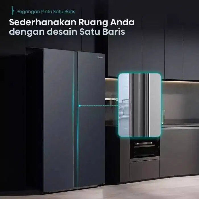 KULKAS HISENSE SIDE BY SIDE 2 PINTU 468L RS599N4ISN