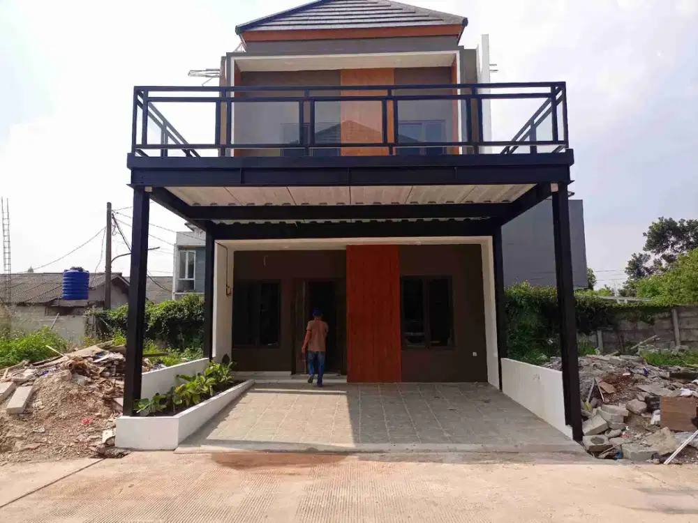 Rumah cluster mewah lokasi strategis pinggir jalan raya utama kampung sawah Akses lebar 2mobil bebas banjir
