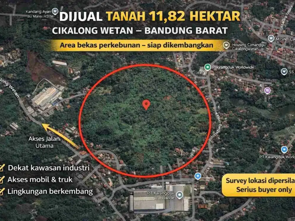 Tanah matang Bagus untuk Investasi ruang Industri dan lain2