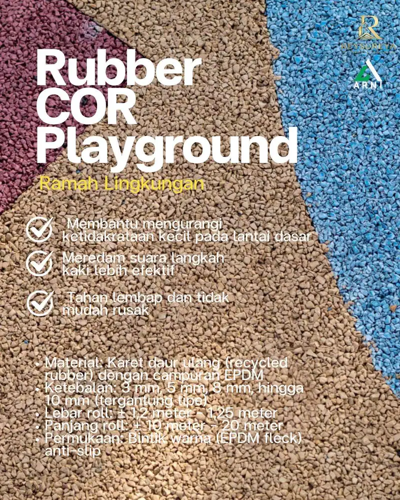 RUBBER COR by E/ Playground Taman/ Size 50 cm x 50 cm/ Modern