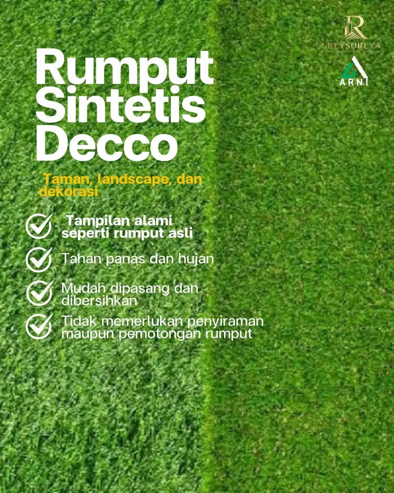 Rumput Sintetis Decco/ Taman Lantai Dekorasi/ Tebal 10mm/ Modern