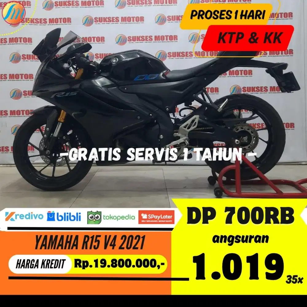 YAMAHA R15 V4 2021 KREDIT MURAH DP 700RB ANGSURAN SANGAT TERJANGKAU