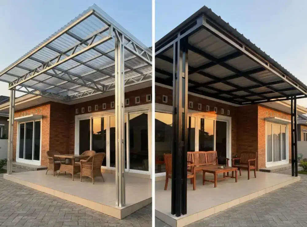 KANOPI BAJA RINGAN , PAGAR TERALLIS , BALKON