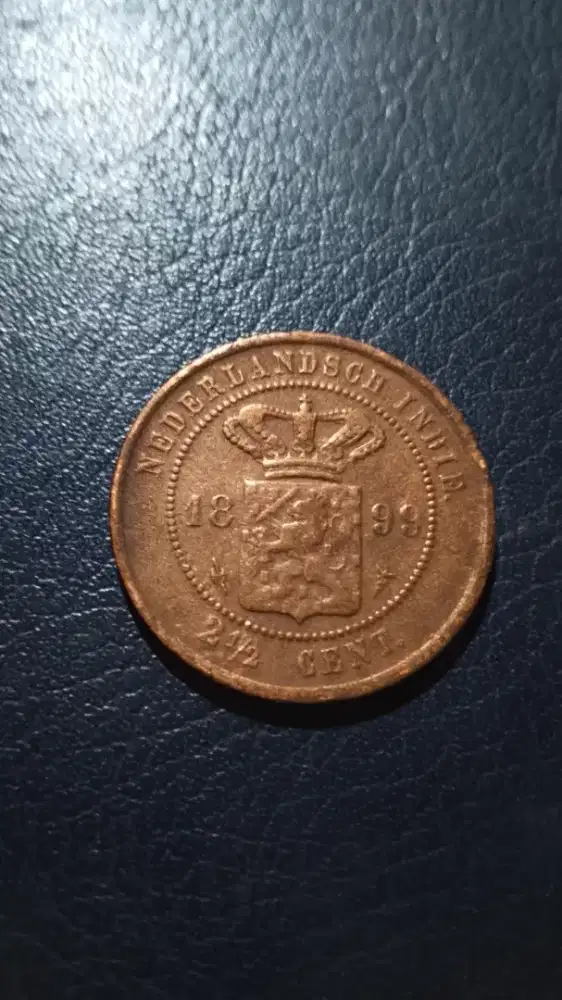 Uang Coin Kuno Ned. Indie 2,50 Cen 1899.