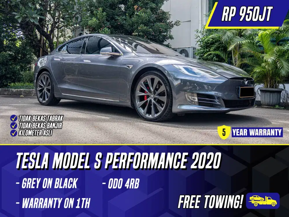 Tesla Model S Performance 2020 Grey on Black Abu-abu Abu