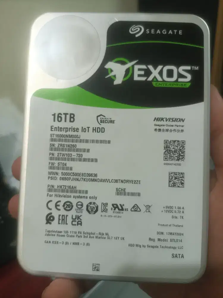 16TB Seagate EXOS enterprise