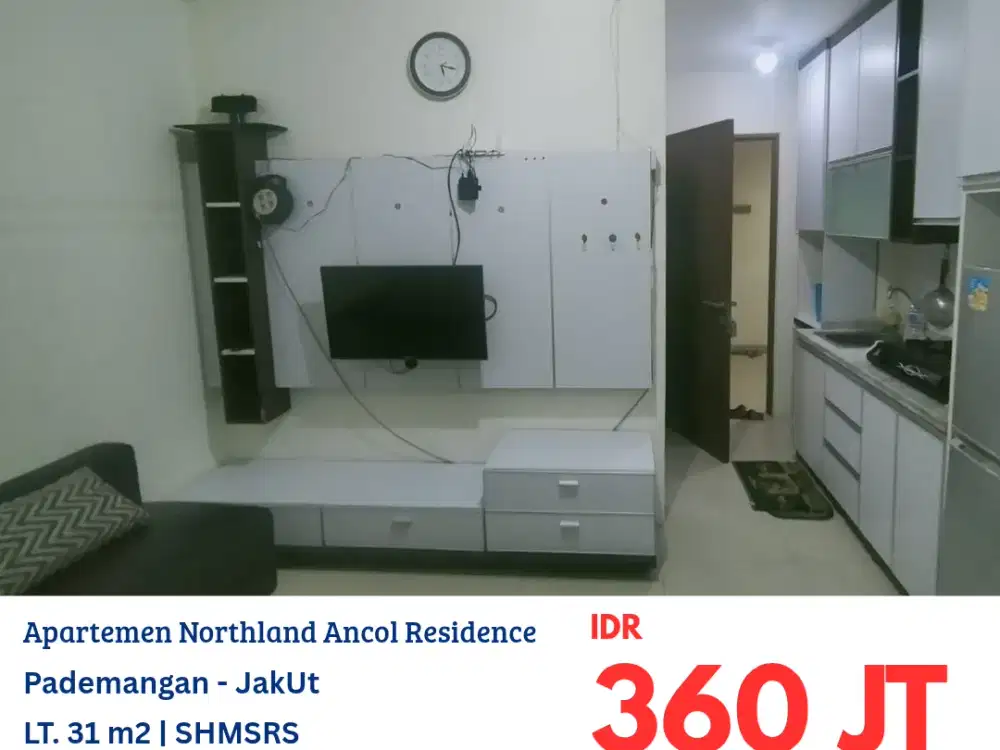 HFN0356 apartemen Northland Ancol Residence 1BR lantai 12 semifurnish Jakarta Utara