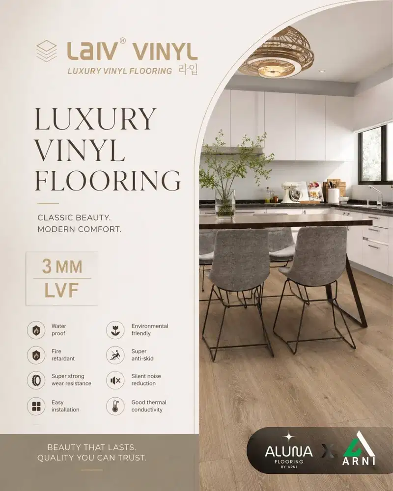 Vinyl Plank Laiv Motif Woodgrain Tebal 3mm | Vinyl Lantai Motif Wood |