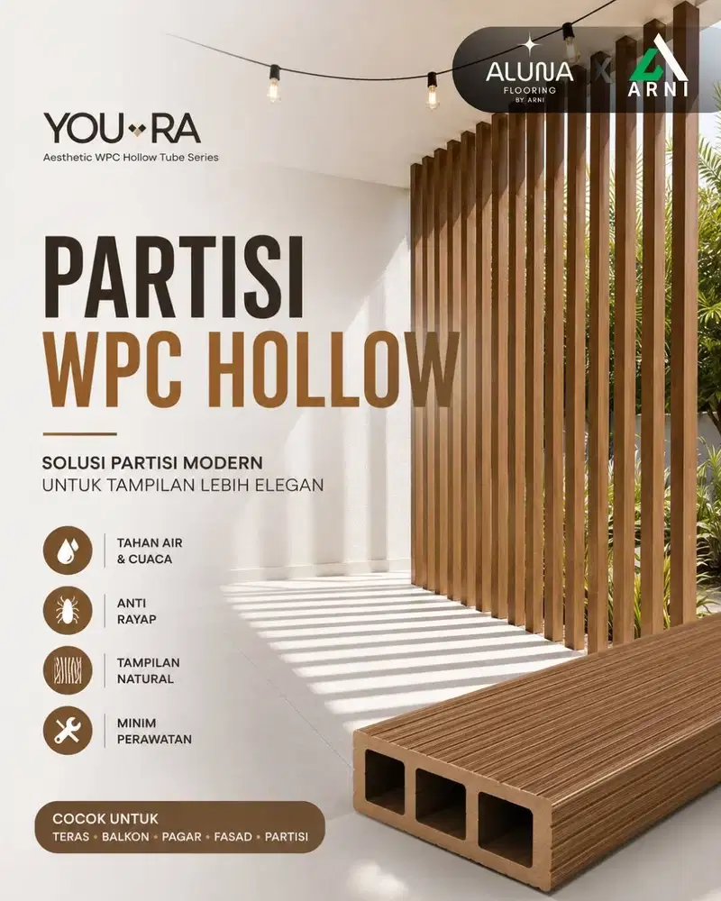 PVC Partisi Hollow Youra Series | Kisi Kisi Ruangan | Partisi Sekat