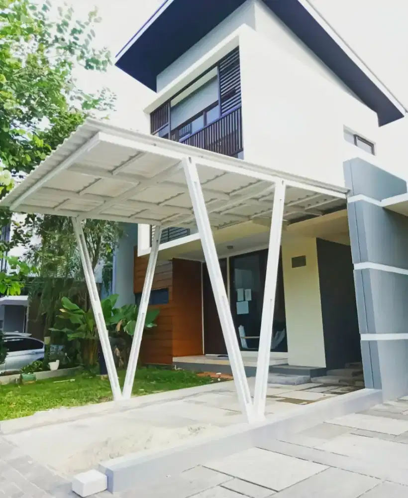 Kanopi Baja Ringan Atap Alderon Double layer terpasang