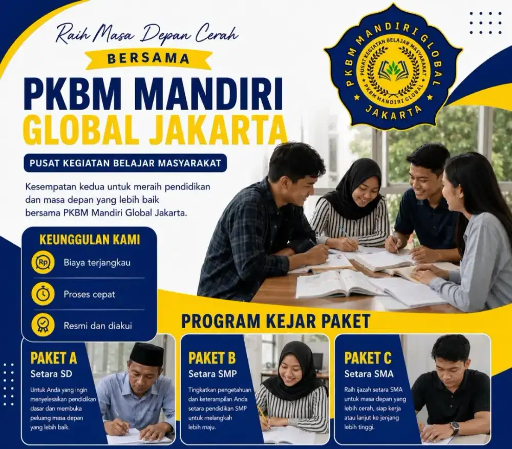Sekolah Kejar Paket Murah & Cepat