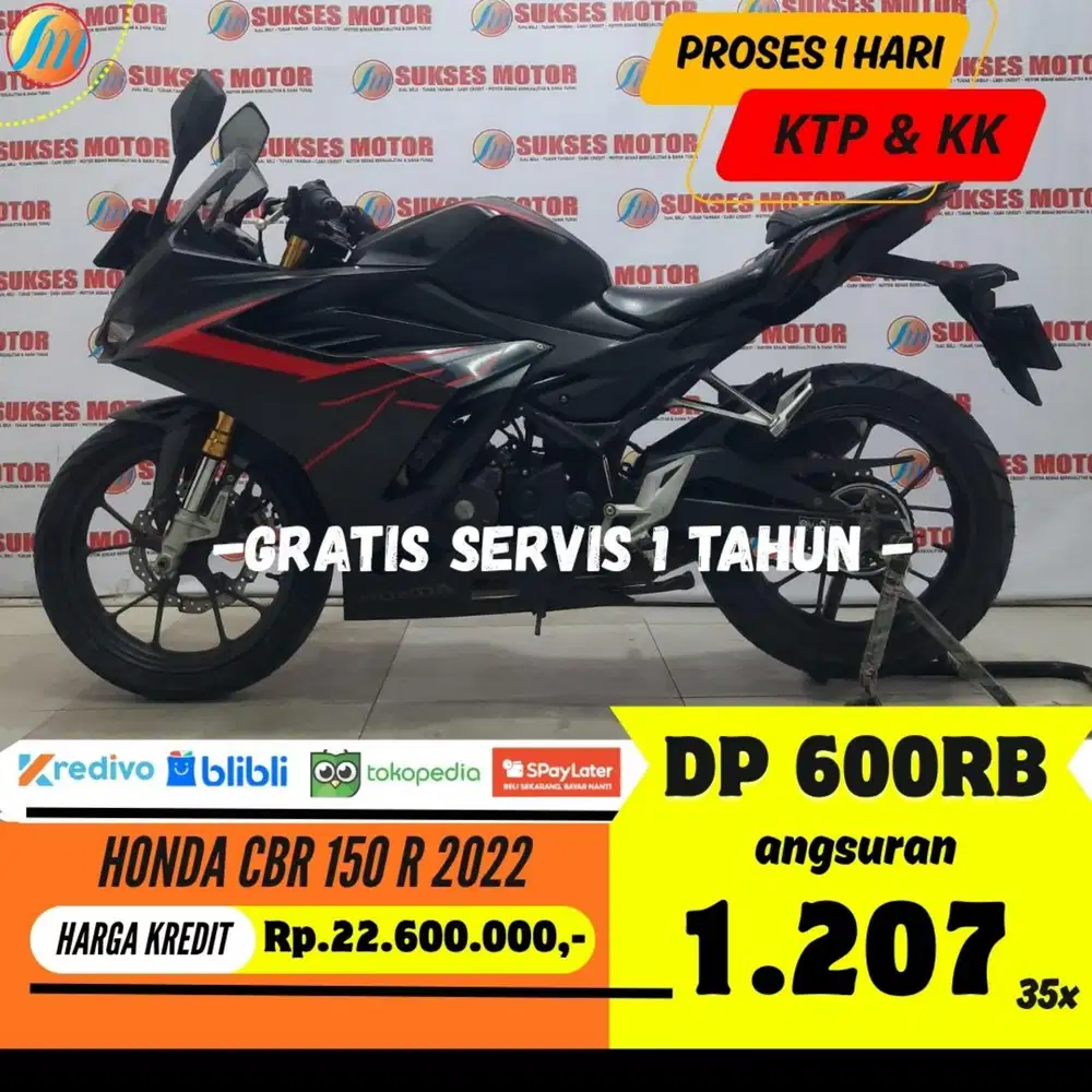 DP PROMO 600RB HONDA CBR 150 R 2022 ANGSURAN SANGAT RENDAH BERGARANSI
