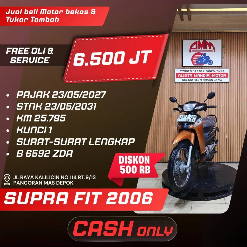 SUPRA FIT 2006 PAJAK HIDUP ALLOBANK SPAYLATER KREDIVO CASH ONLY ALISTA