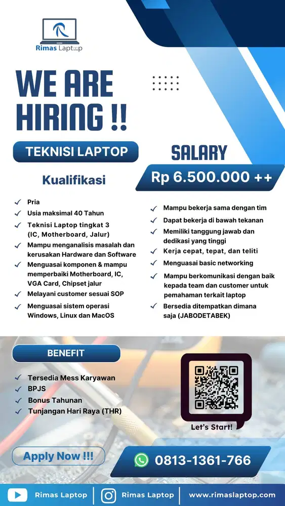 Lowongan Kerja Teknisi Laptop