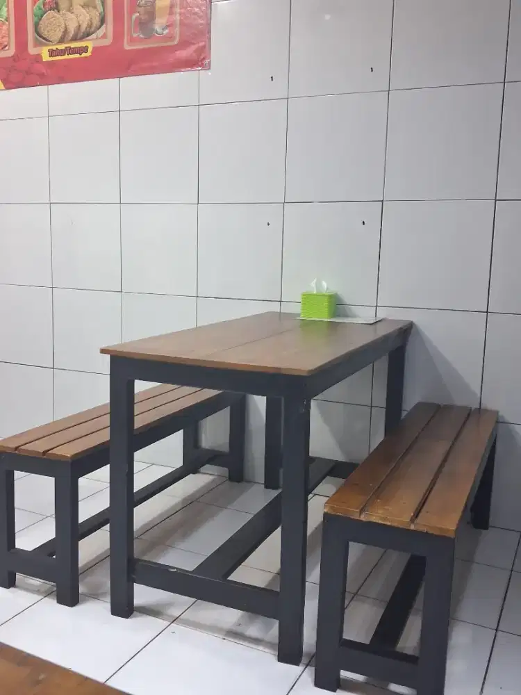 6 SET MEJA DAN KURSI KAYU WARUNG
