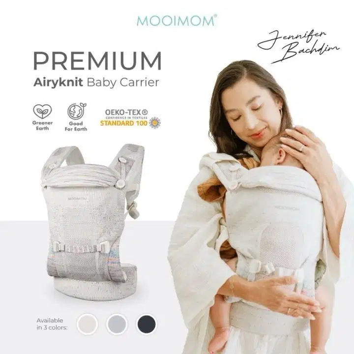 MOOIMOM Airy Knit Carrier STARRY Grey