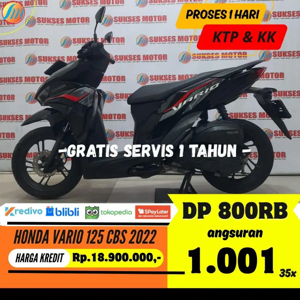 HONDA VARIO 125 CBS 2022 KREDIT DP 800RIBU ANGSURAN SANGAT TERJANGKAU