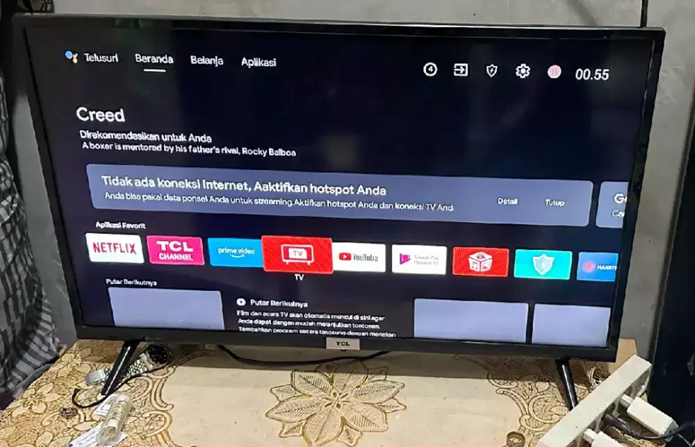 TV LED 32 INC TCL ANDROID+DIGITAL ORS BAGUS NORMAL & GAMBAR BENING