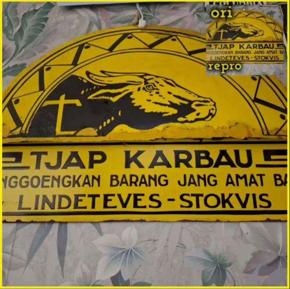 ENAMEL PLAT BESI TJAP KARBAU