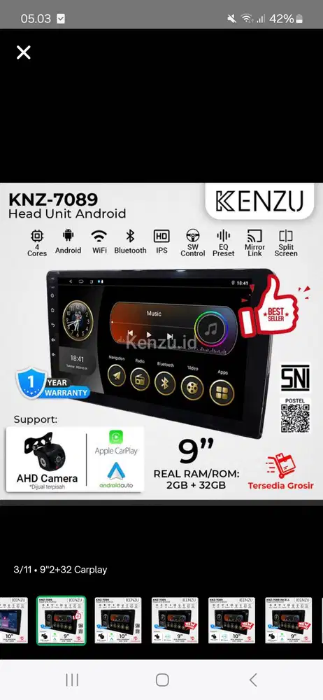 Android 9 inci 2/32 Kenzu