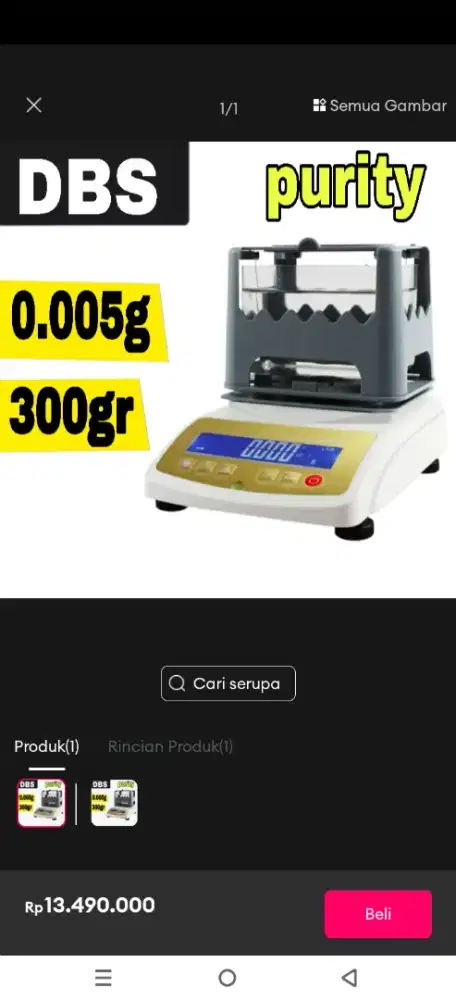 Elektronik densitometer (timbangan kemurnian emas)