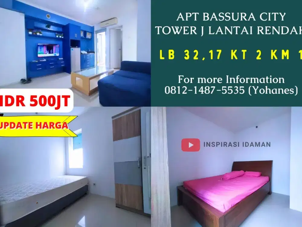 Apt Bassura City Tower J 2BR lantai rendah