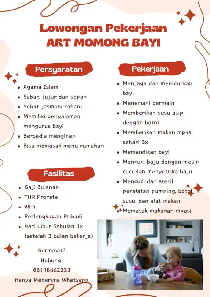 Lowongan Kerja ART Momong Bayi (KHUSUS MENGINAP)
