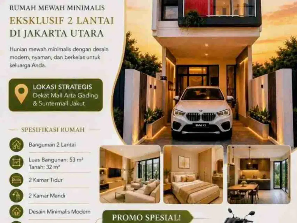 Cluster Jakarta dekat Mall Sunter,Kelapa Gading, tol Kebon Bawang