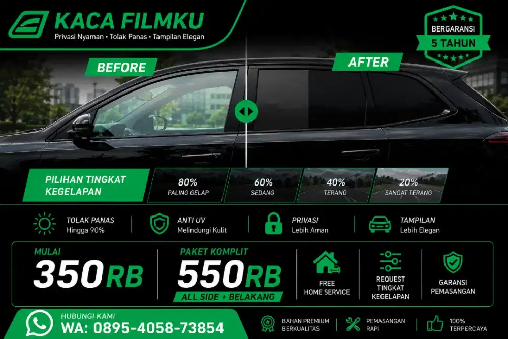 KACA FILM UV PROTECTION PAKET HEMAT