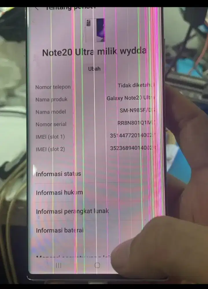 Lcd samaung note 20 ultra  cabutam