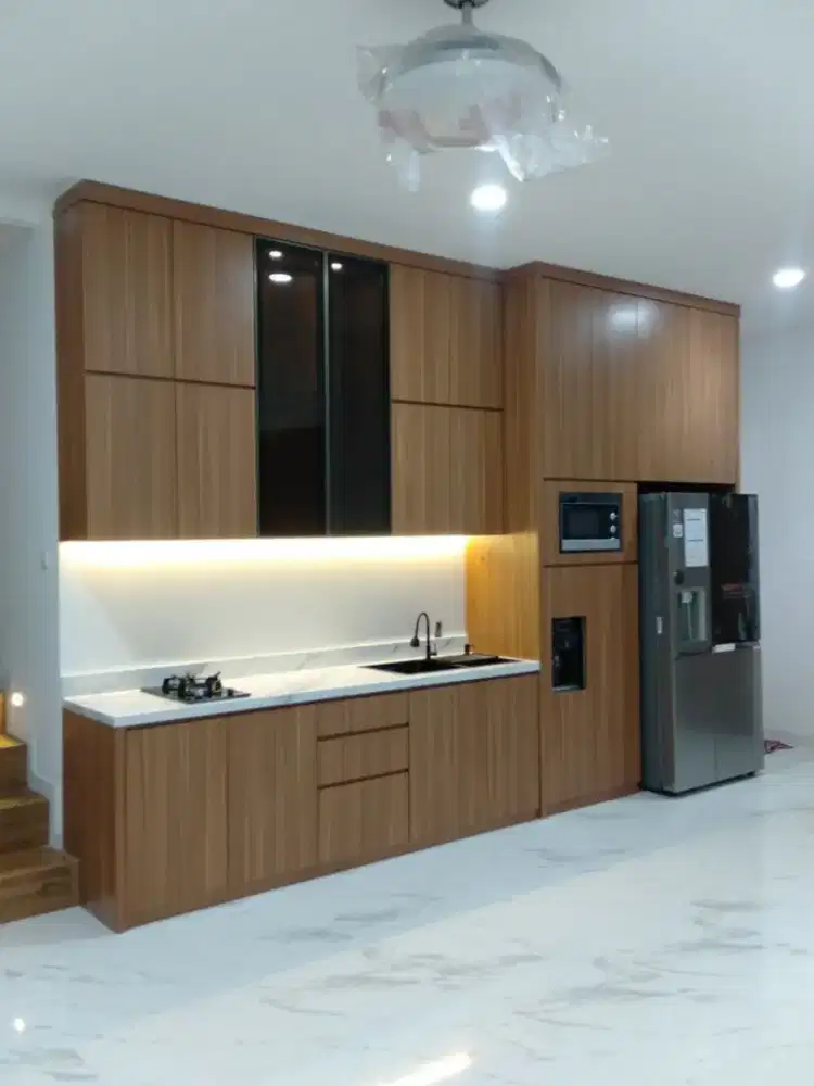 Kitchen set PVC board, kamar set, backdrop tv bisa cistom