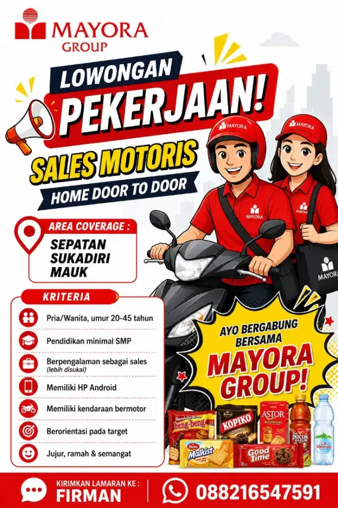 LOKER SALES MOTORIS DOOR TO DOOR