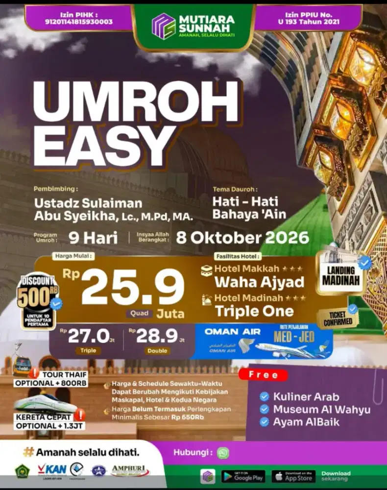 Paket Umroh 2026 & Daftar Haji Khusus