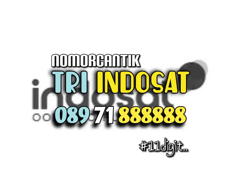(bisa COD) Nomor CANTIK kartu TRI INDOSAT 11 Digit HOKI HEKSA 888888