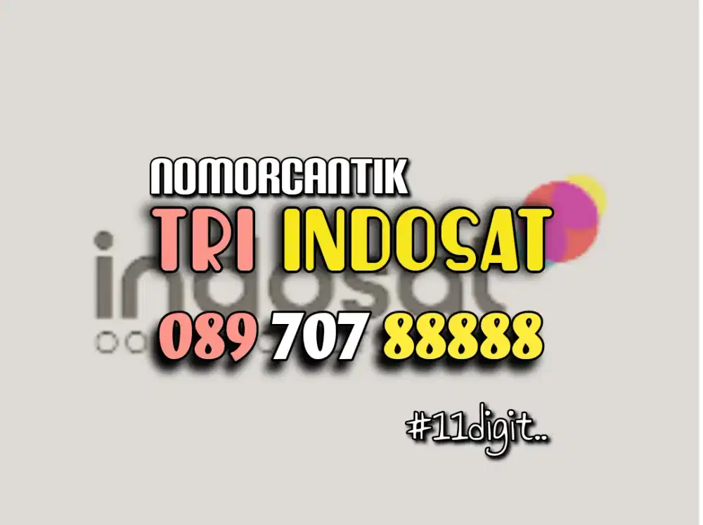 (bisa COD) Nomor CANTIK kartu TRI INDOSAT 11 digit HOKI PANCA 88888