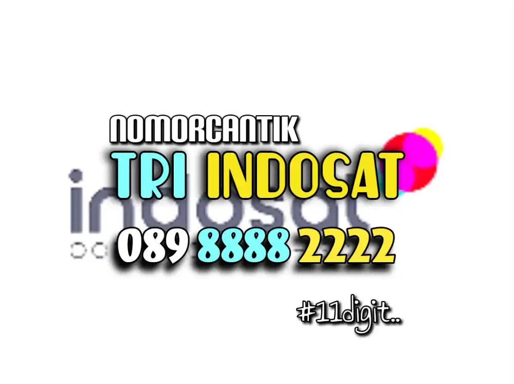 (bisa COD) Nomor CANTIK kartu TRI INDOSAT DOBEL KUARTED 8888 2222