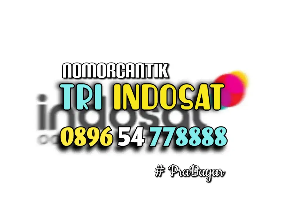 (bisa COD) Nomor CANTIK kartu TRI INDOSAT HOKI KUARTED 8888