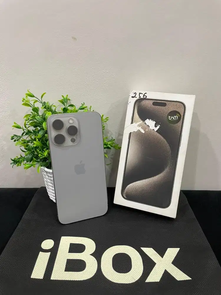 IPhone 15 ProMax 256GB iBox Natural mulus Fullset Ori BH 81% Permanen