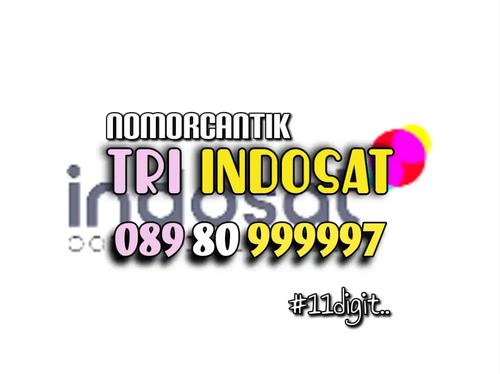(bisa COD) Nomor CANTIK kartu TRI INDOSAT 11 digit HOKI PANCA 99999