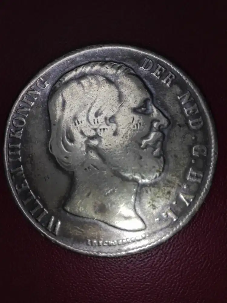 Uang Coin Kuno 2,5 Gulden William III 1856.