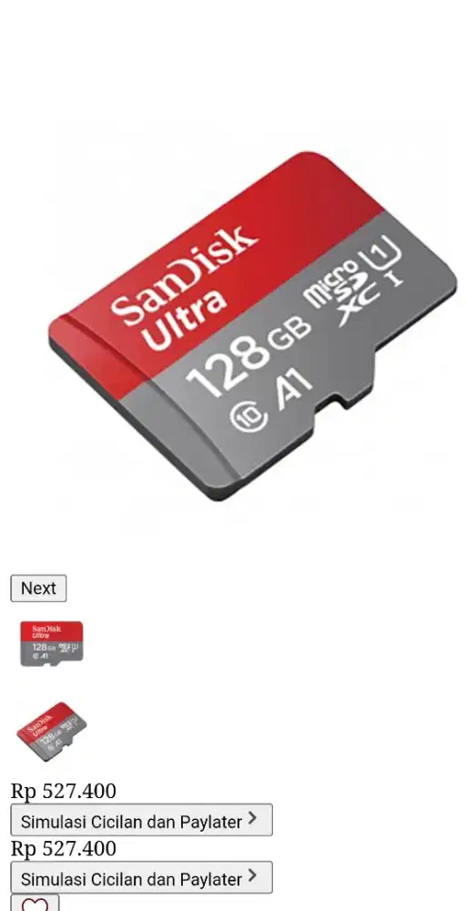 Sandisk 128GB ultra A1 140mb/s