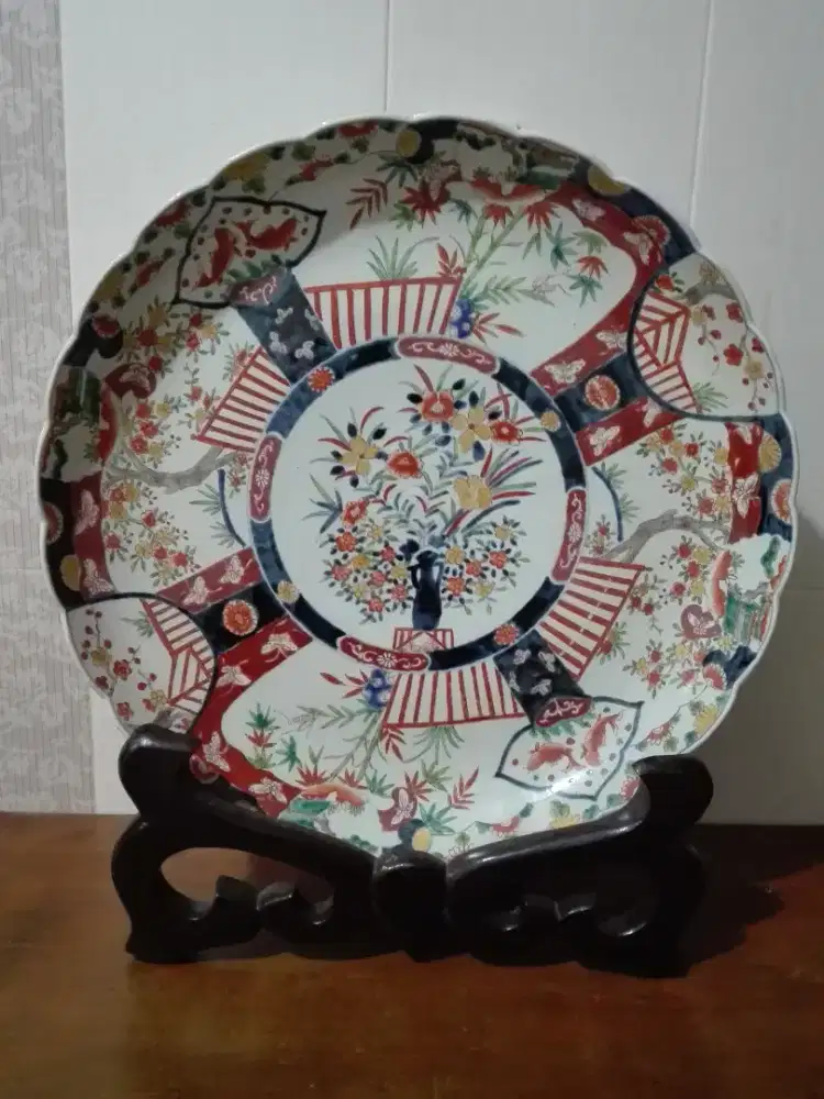 Piring Kuno Imari Jumbo 60cm Bunga Indah.