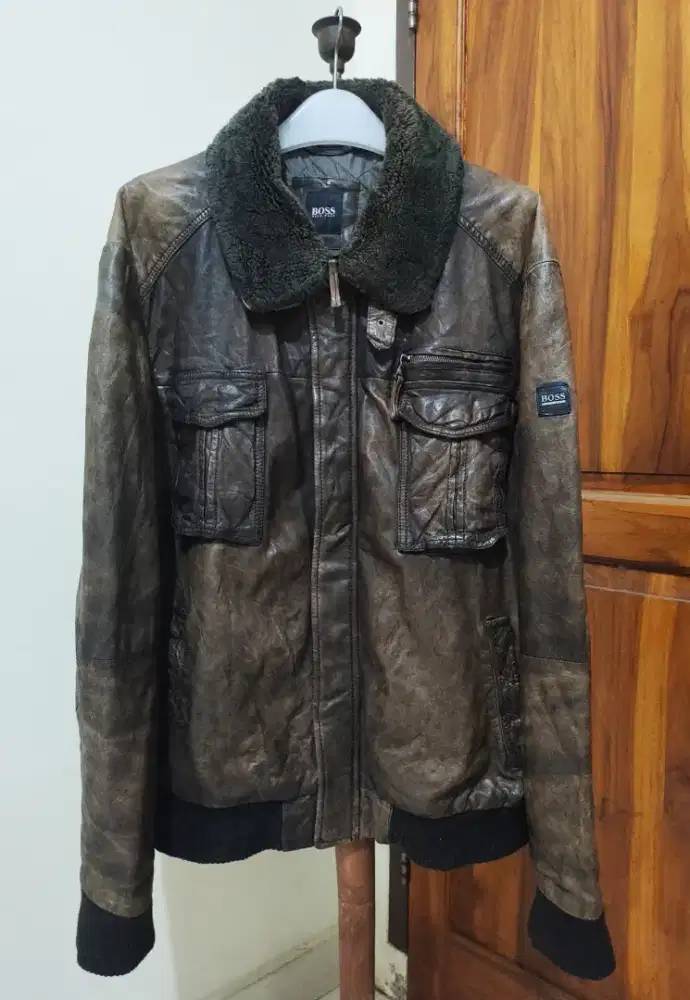 Jaket kulit Hugo Boss Aviator authentic