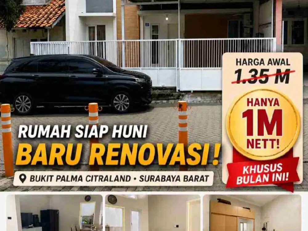 RUMAH MINIMALIS CANTIK DIJUAL MURAH FULL RENOVASI LOKASI DI PERUMAHAN BUKIT PALMA CITRALAND