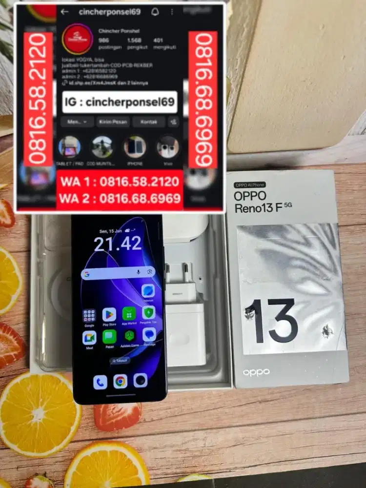 Jual hp oppo reno 13f 5g 12/256 istimewa siap pakai