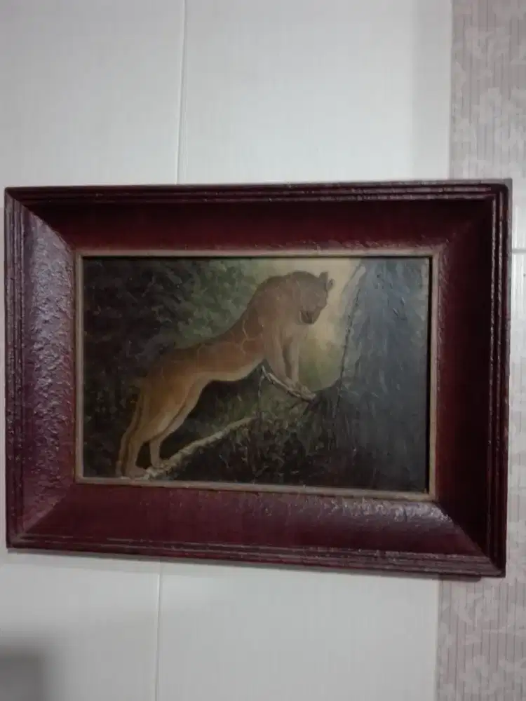 Lukisan Eropa Gambar Singa Dlm Hutan.