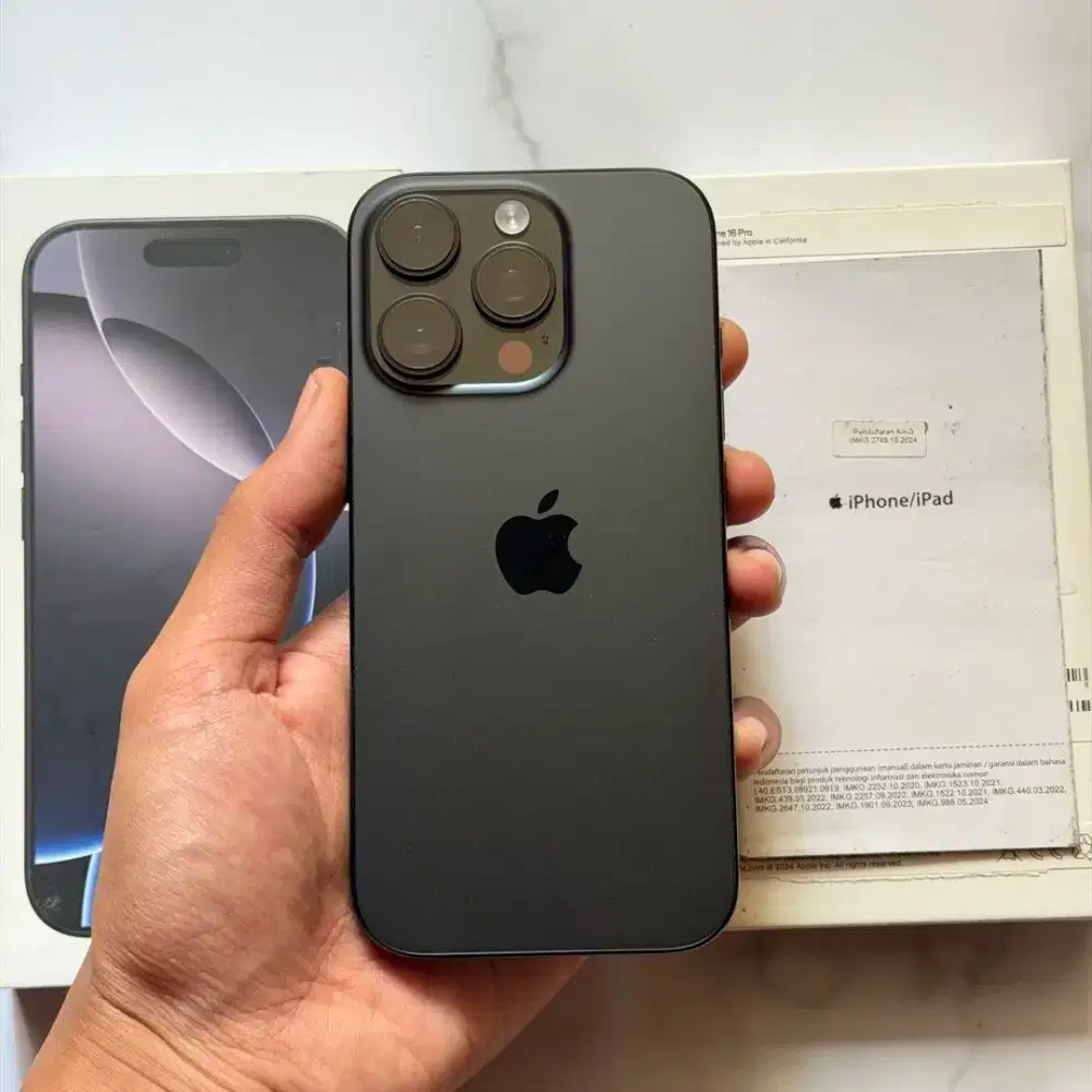 Iphone 16 Pro 128Gb Ibox resmi (hitam) full ori, like new
