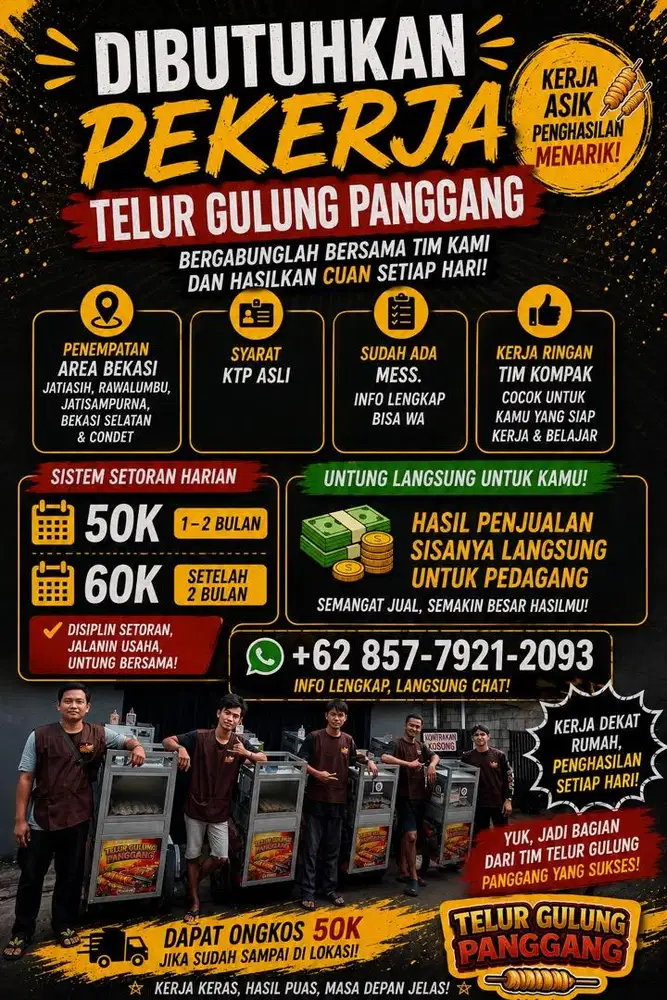 OPEN LOWONGAN JUALAN KELILING / MANGKAL TELUR GULUNG PANGGANG