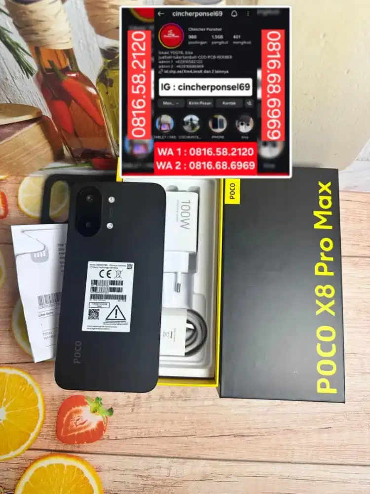 Jual hp Poco X8 Pro Max 12/512 likenew istimewa BH 100% pakai sebulan