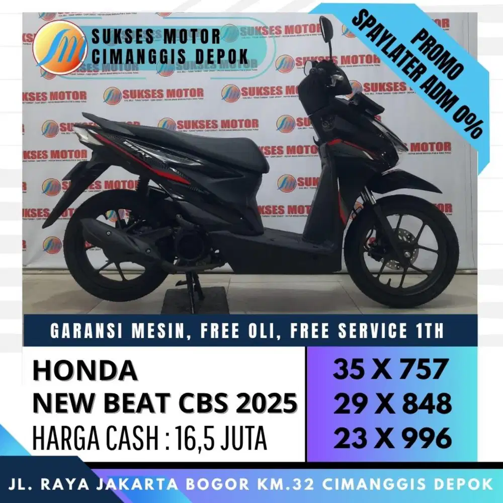 NEW BEAT SPORTY CBS 2025 CASH KREDIT UNIT MULUS BERGARANSI MESIN